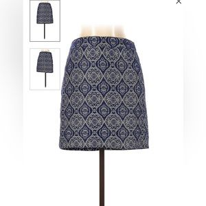 J.Crew blue patterned skirt with pockets